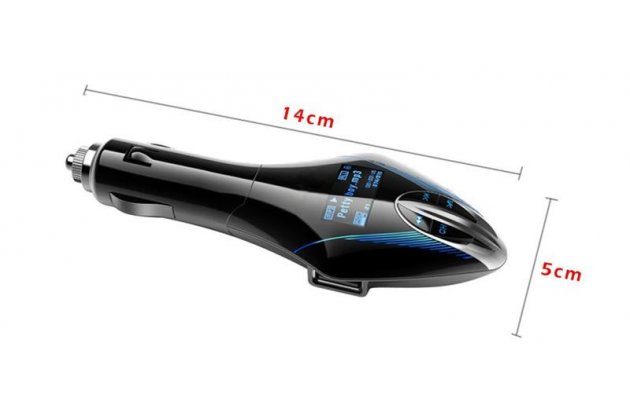 Автомобильный аудио FM-трансмиттер MyPads T158-082 с USB разъемом AUX поддержкой Micro SD/TF ЖК-дисплей компактный и модный дизайн с красной подсветкой