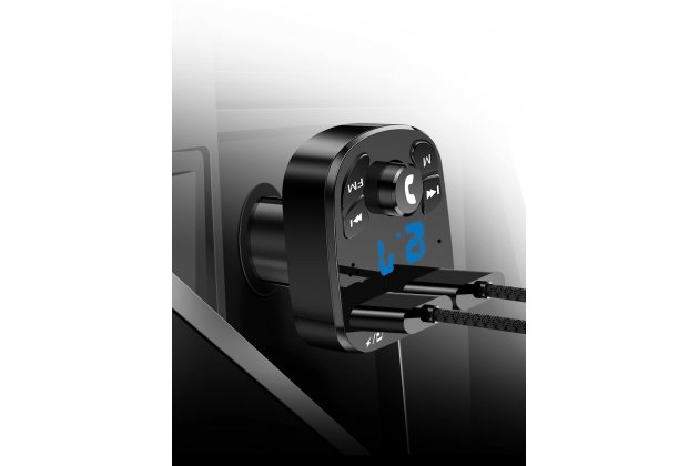 Автомобильный MP3-плеер многофункциональный FM-трансмиттер с 2 USB-портами и быстрой зарядкой 3.1A Quick Charge