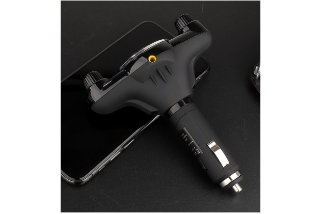 Автомобильный Bluetooth FM-трансмиттер MyPads TX-156942 от прикуривателя с разноцветной подсветкой с LED-дисплеем с качественным звуком и функцией шумоподавления черного цвета