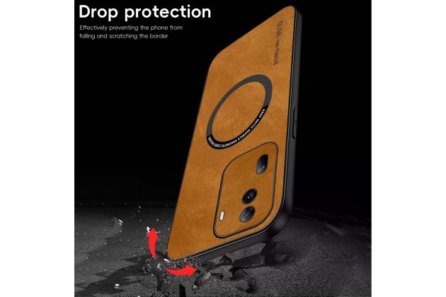 Кожаный чехол MyPads для Oppo Reno 11 5G с магнитной крышкой Magsafe из овечьей кожи