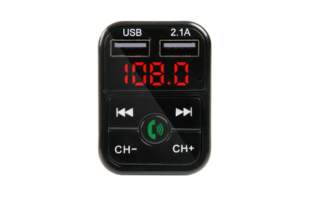 Автомобильное зарядное устройство с двумя USB-портами MyPads TX-156935 Bluetooth FM-Трансмиттер с поддержкой беспроводной связи Hands-free с воспроизведением MP3 музыки
