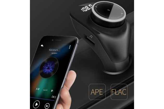 Автомобильный Bluetooth FM-трансмиттер MyPads TX-156943 от прикуривателя с качественным звуком и функцией шумоподавления черного цвета