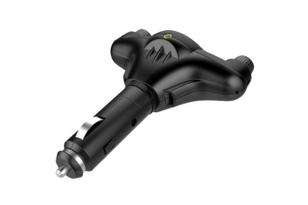 Автомобильный Bluetooth FM-трансмиттер MyPads TX-156942 от прикуривателя с разноцветной подсветкой с LED-дисплеем с качественным звуком и функцией шумоподавления черного цвета