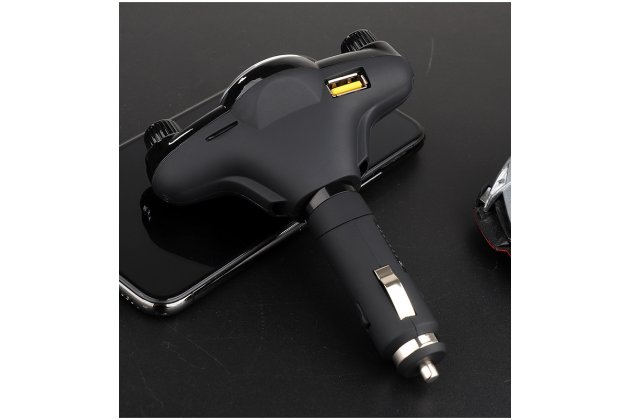 Автомобильный Bluetooth FM-трансмиттер MyPads TX-156942 от прикуривателя с разноцветной подсветкой с LED-дисплеем с качественным звуком и функцией шумоподавления черного цвета