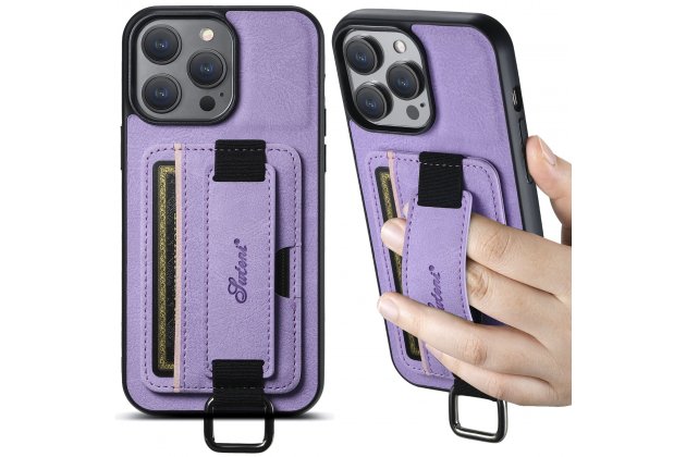 Ремешок-чехол MyPads для iPhone 11 Pro, отделение для карт, против падения, фиолетовый