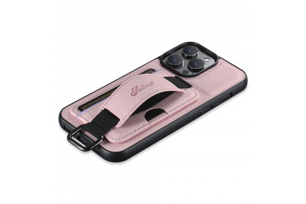 Ремешок-чехол для iPhone 11 Pro MyPads, с отделением для карт, противоударный, розовый