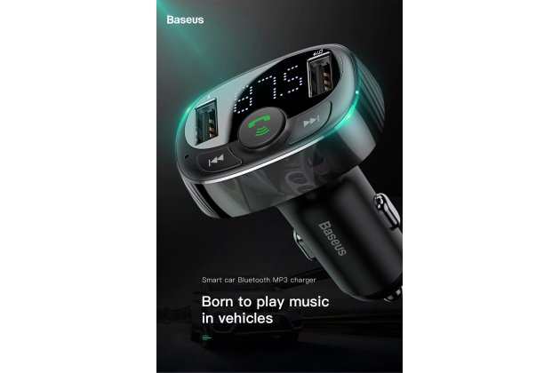 Фирменное автомобильное зарядное устройство Baseus S-09 FM-трансмиттер Bluetooth Handsfree 2 USB + гарантия