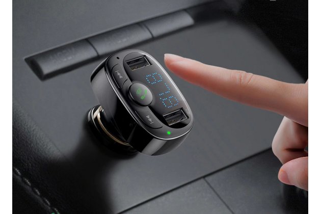 Фирменное автомобильное зарядное устройство Baseus S-09 FM-трансмиттер Bluetooth Handsfree 2 USB + гарантия