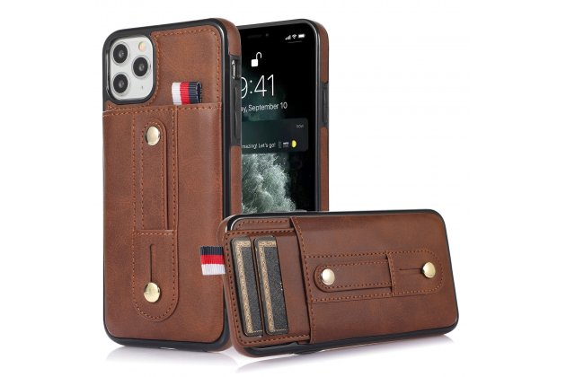 Кожаный чехол MyPads для Apple iPhone 11 Pro (Эпл Айфон 11 Про) с отделением для карт