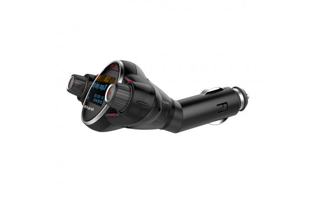 Автомобильный Bluetooth FM-трансмиттер MyPads TX-156942 от прикуривателя с разноцветной подсветкой с LED-дисплеем с качественным звуком и функцией шумоподавления черного цвета